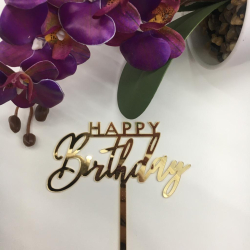 Изображение Топпер Happy Birthday №1 акрил, 11*5 см (ДР-1)